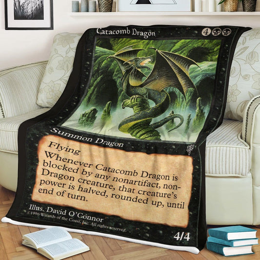 Game MTG Catacomb Dragon Custom Soft Blanket