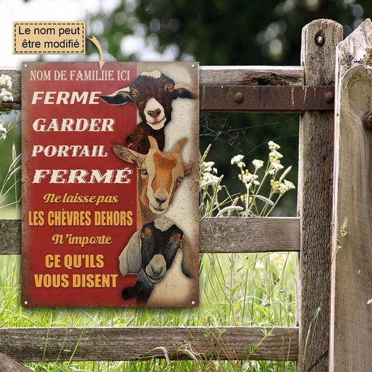 Garder Portail Fermé Enseigne Métallique Classique