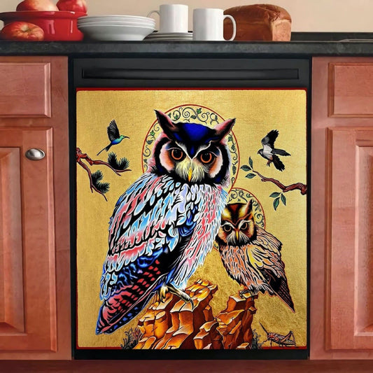 Owl Kitchen Decor Dishwasher Cover 05