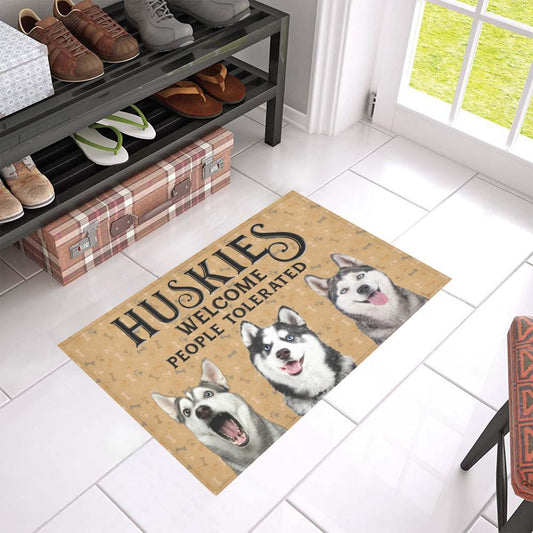 Huskies Welcome People Tolerated Doormat