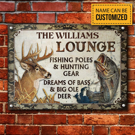 Personalized Fishing Hunting Dreams Customized Classic Metal Signs