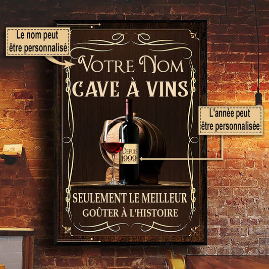 Cave À Vins - Enseigne Métallique Classique