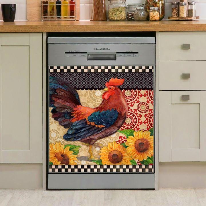 ROOSTER DECOR KITCHEN DISHWASHER COVER AZS033