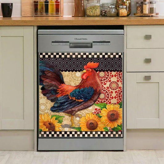 ROOSTER DECOR KITCHEN DISHWASHER COVER AZS033