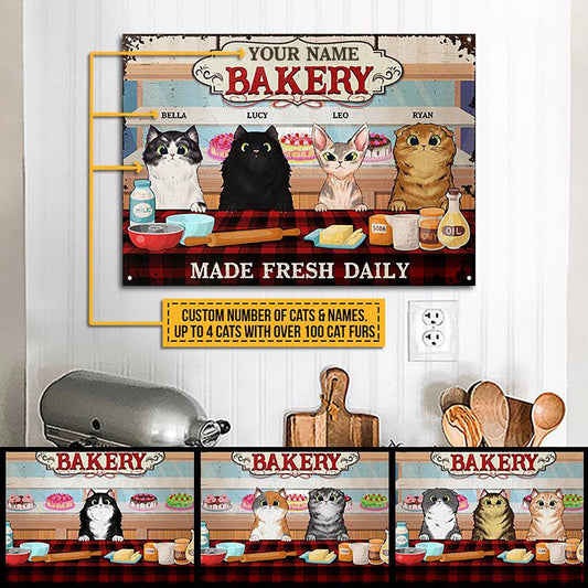 Cat Bakery Custom Classic Metal Sign