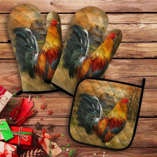 Rooster Oven Mitt And Pot Holder 25