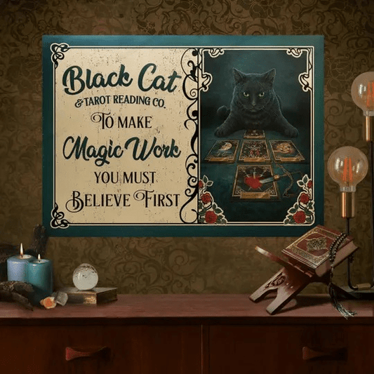 Black Cat Tarot Reading Company Magic Work Customized Classic Metal Signs