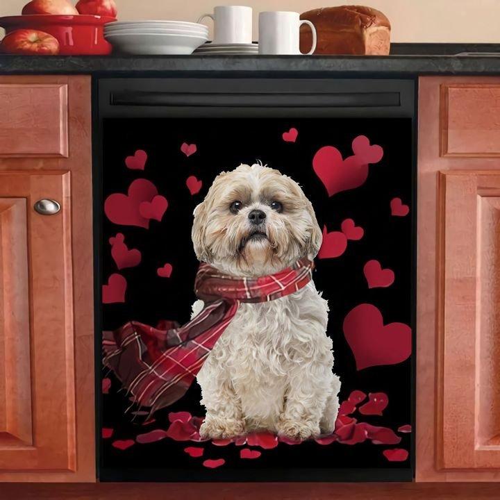 SHIH TZU FLYING HEART NHD150297 JA26 D19 NH97 DECOR KITCHEN DISHWASHER COVER